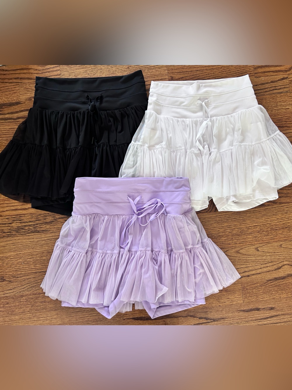 viral POPFLEX Pirouette Skort lot lavender white black size medium